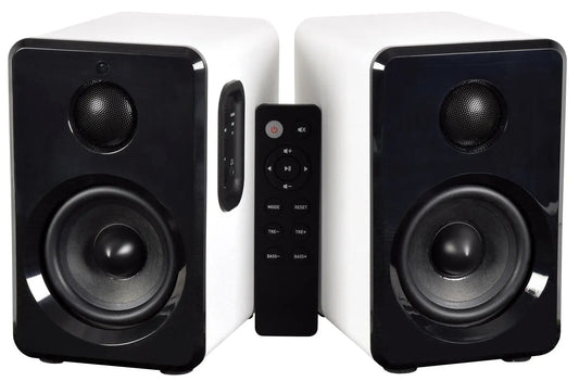 AV:Link Active Bluetooth Bookshelf Speakers White