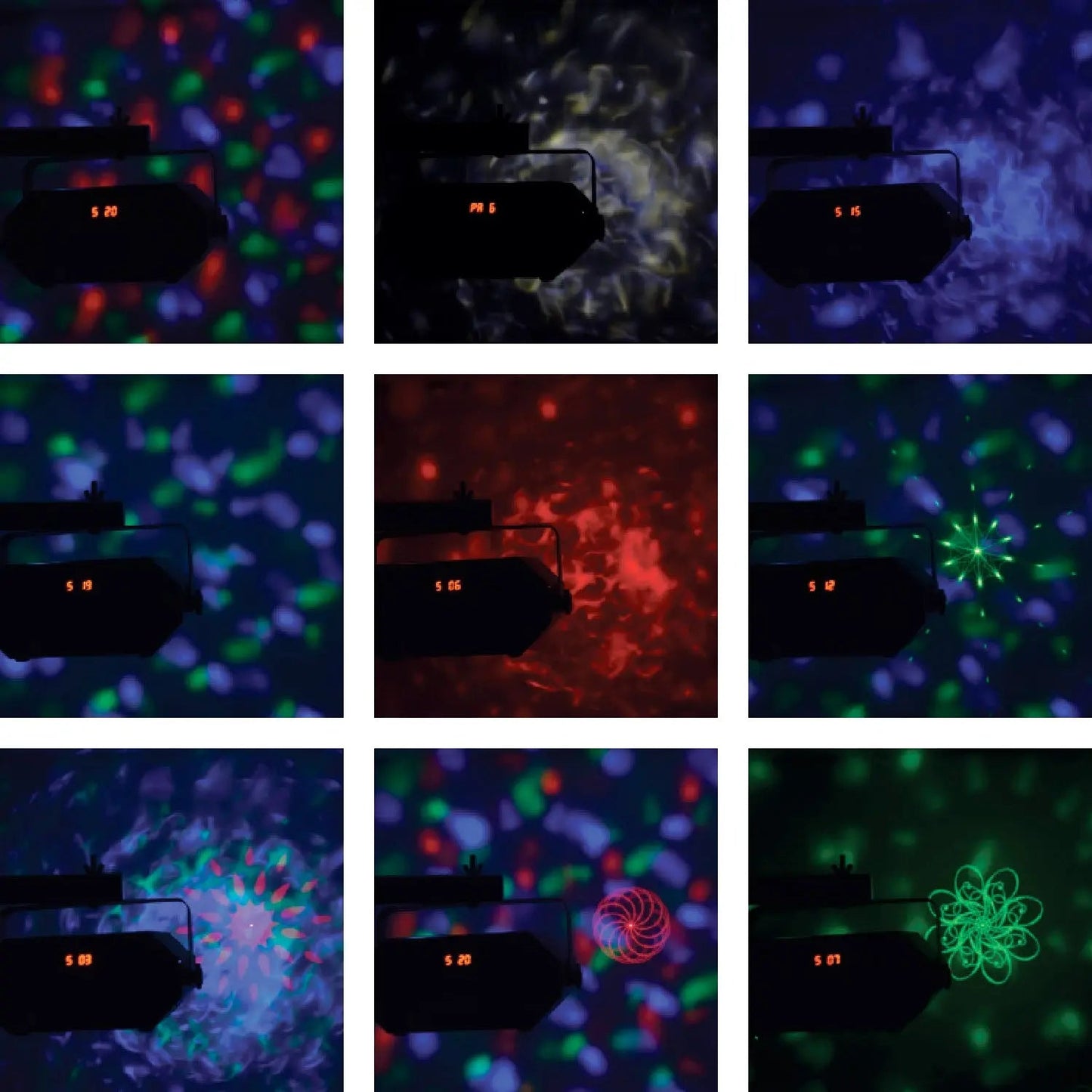 QTX Tetra LED Moonflower + Wave + Strobe/UV + Laser Effect