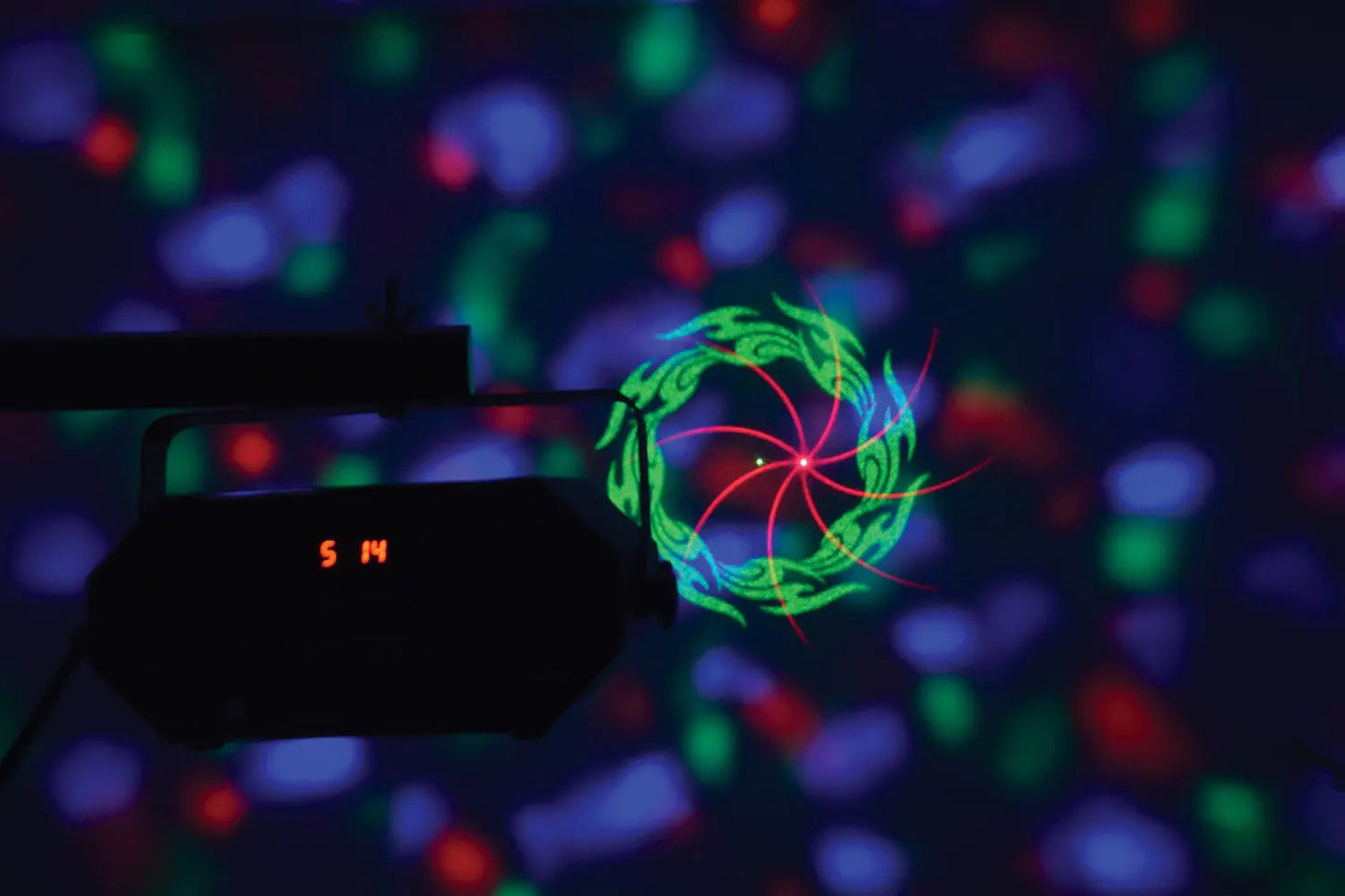 QTX Tetra LED Moonflower + Wave + Strobe/UV + Laser Effect