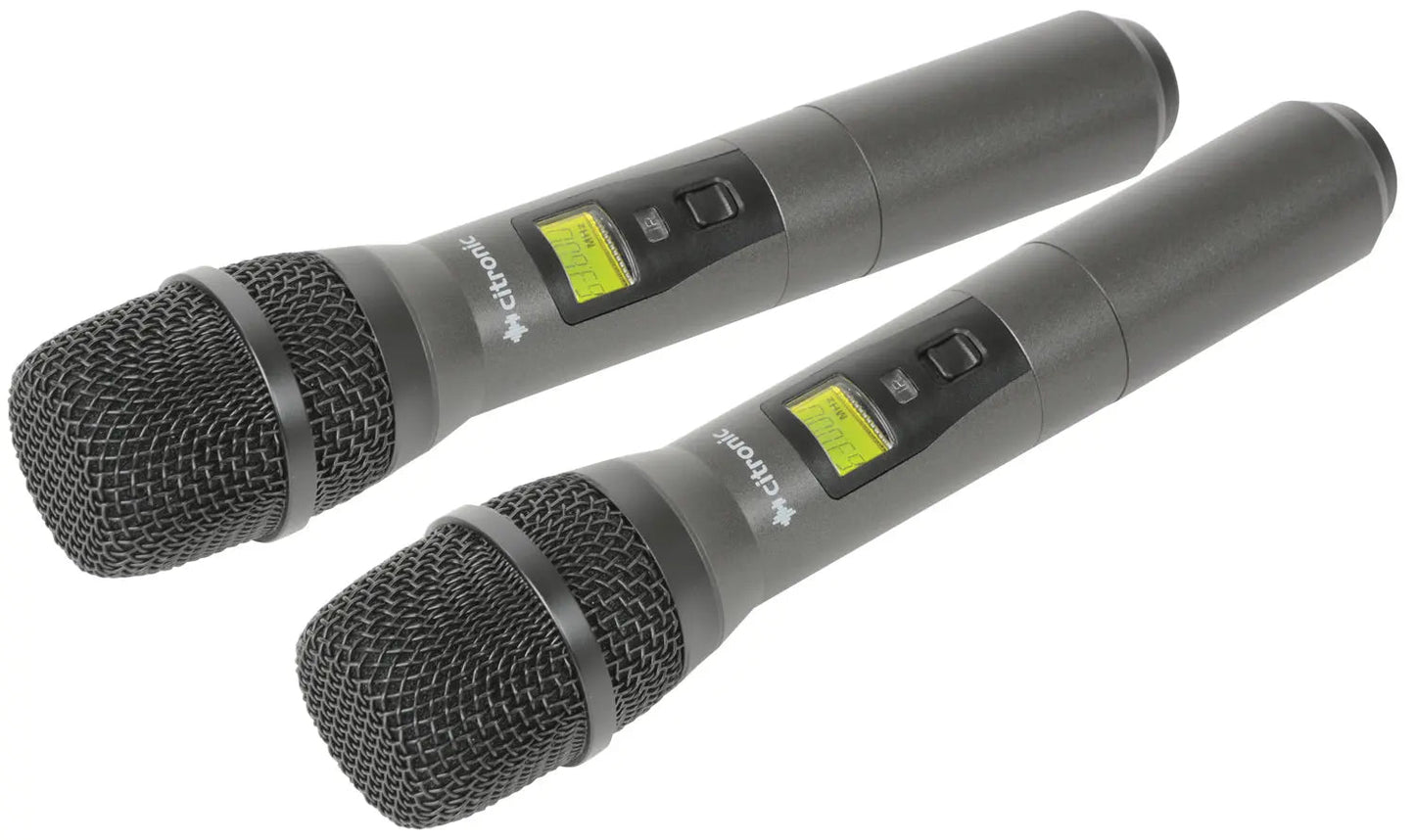 Tuneable Dual UHF Handheld Microphone System RU210-H Dual Multi-UHF Ha