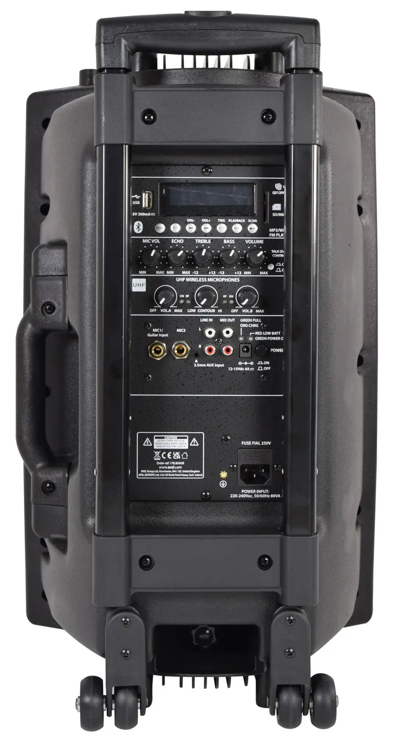 QTX QX12PA-PLUS Portable PA UHF USB/SD/FM/BT