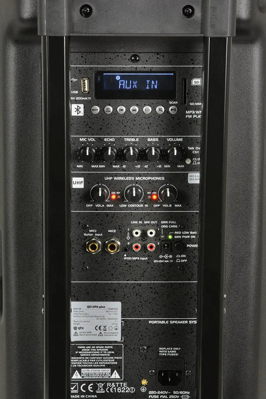 QTX QX15PA-PLUS Portable PA UHF USB/SD/FM/BT