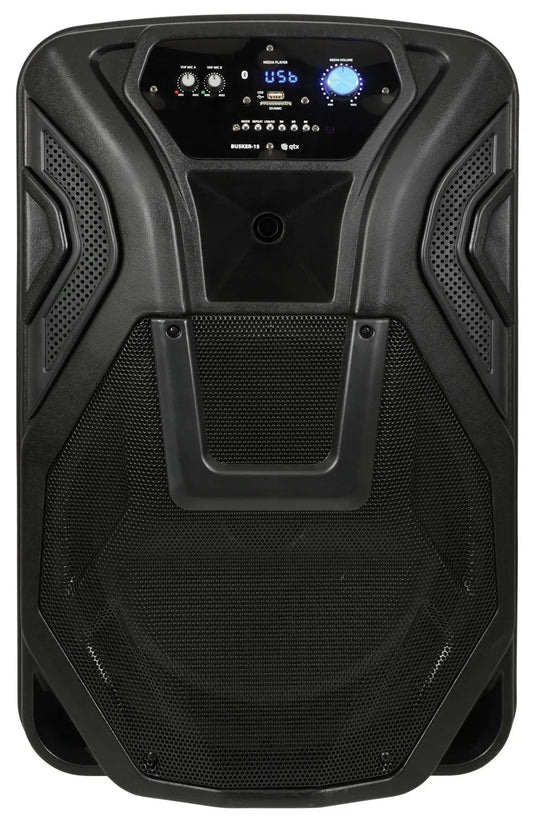 Busker PA with VHF Mics  Media Player Busker-15 PA + 2 x VHF mics + U