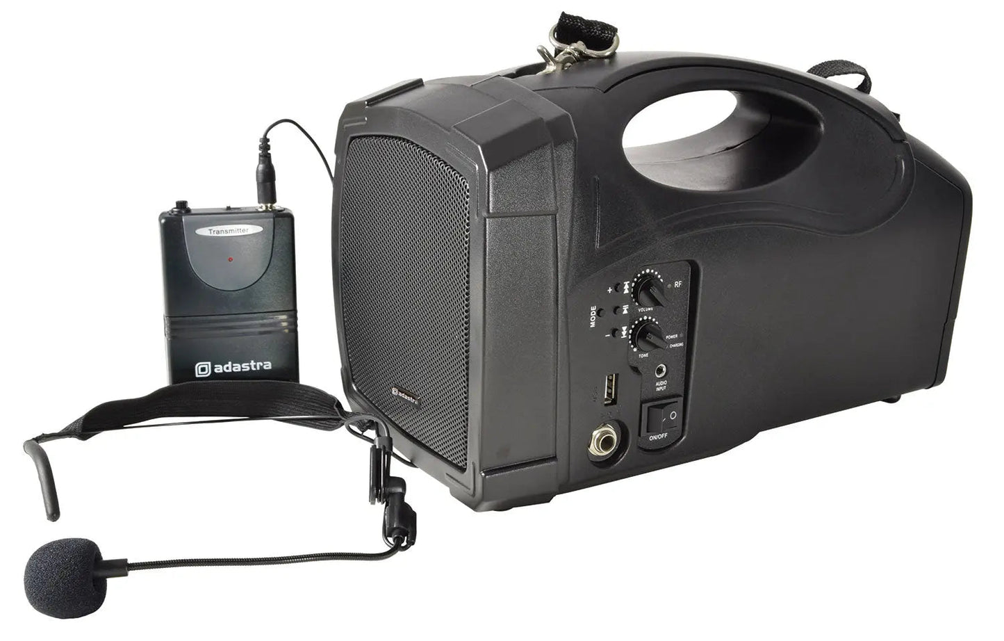 Adastra H25B Handheld PA with Neckband Mic, USB, FM & Bluetooth
