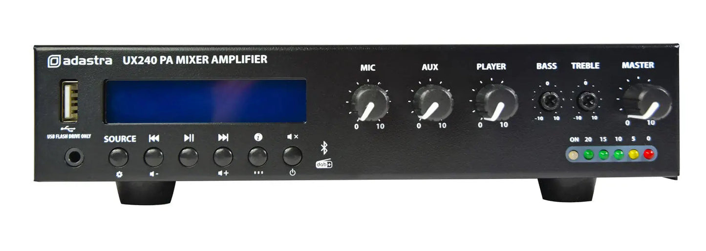 Adastra UX240 Compact 100V Mixer-Amplifier 240W