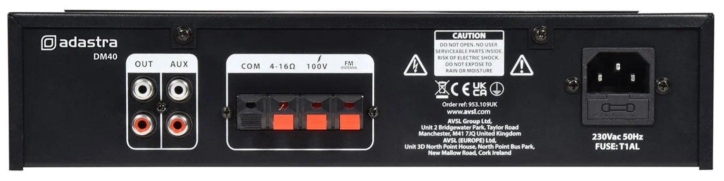 Adastra DM40 Digital 100V Mixer-Amp 40W