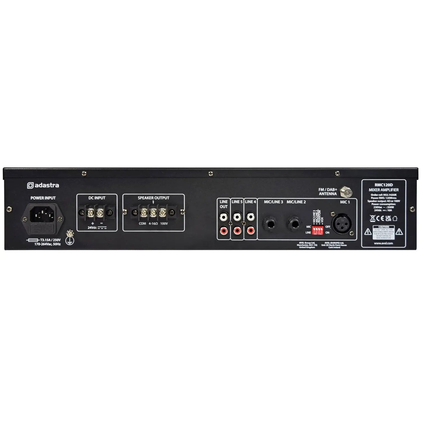 Adastra RMC120D Mixer-amp 120W + CD/BT/USB/SD/DAB/FM