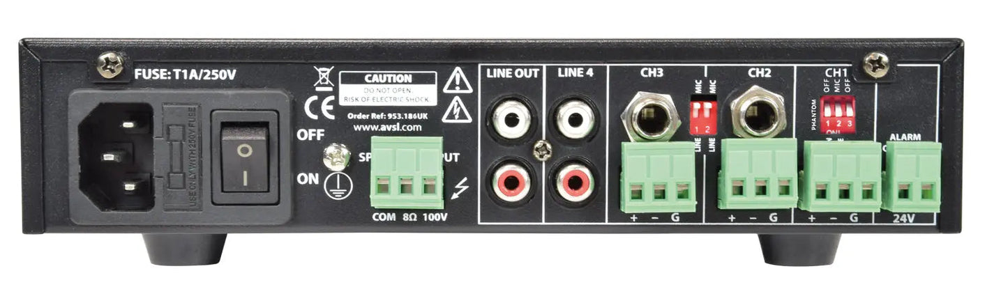 UA Series Compact 100V Mixer-Amplifiers UA60 Compact 5ch 100V MixerAmp