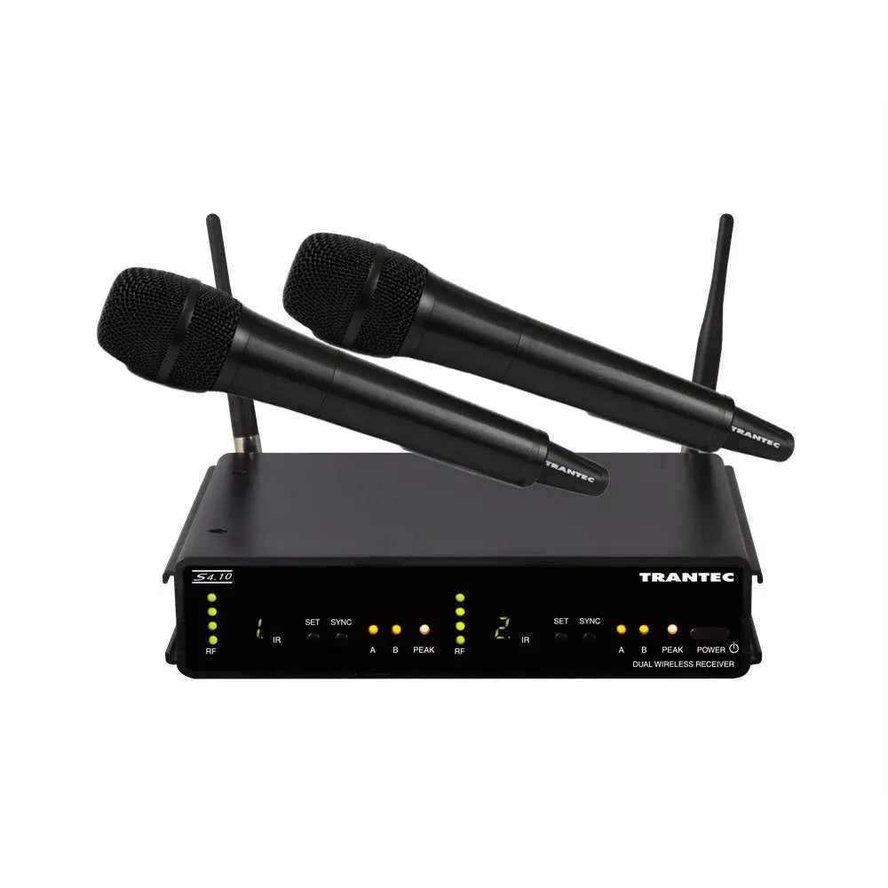 Trantec S4.10 RX2 Dual Handheld UHF Wireless Microphone System