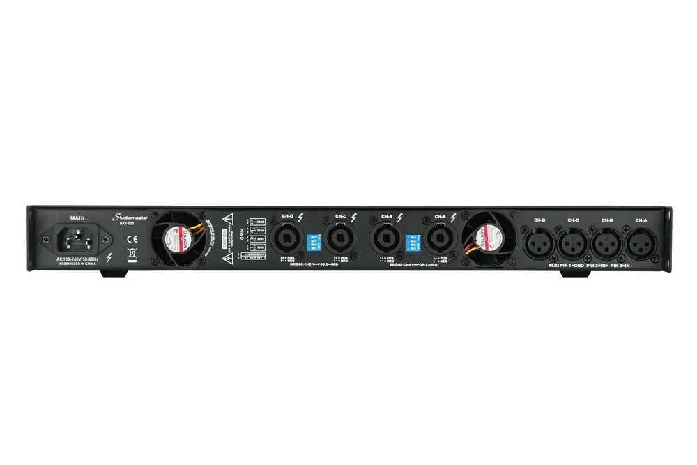 Studiomaster HX4-1800 4x 765W 1U Power Amplifier
