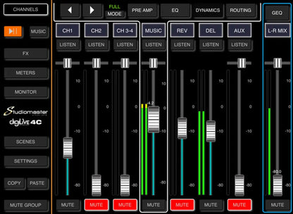 Studiomaster DIGILIVE4C 4 Input Compact Digital Mixer