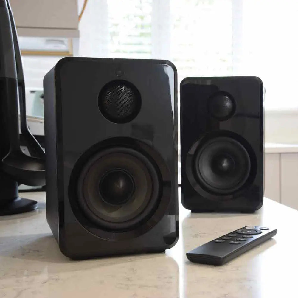 AV Link Active Bluetooth Bookshelf Speakers Black