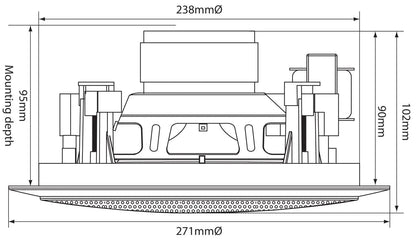 Adastra CC8V 100V Ceiling Speaker with Control 8 Inch