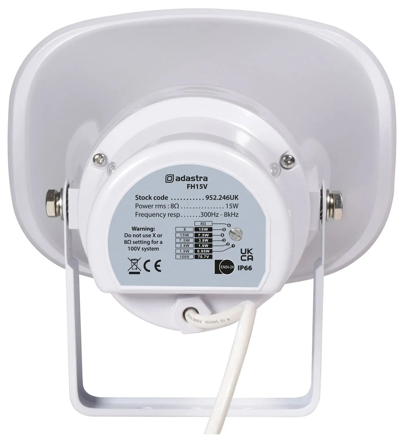 Adastra FH15V Horn Speaker EN54 100V - 15W IP66