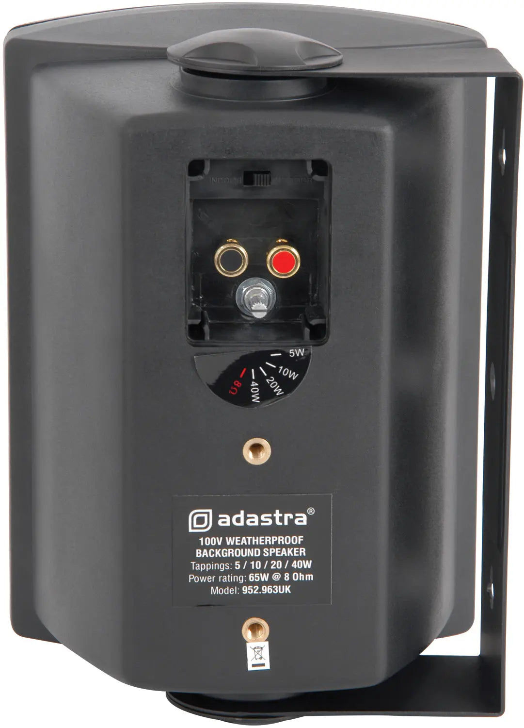 Adastra FSV-B High performance foreground speaker, 100V line, 8 Ohm, 65W rms, black