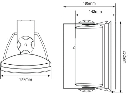 Adastra FSV-B High performance foreground speaker, 100V line, 8 Ohm, 65W rms, black