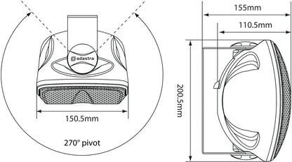 Adastra FC4V-B compact 100V background speaker 3.5in, black