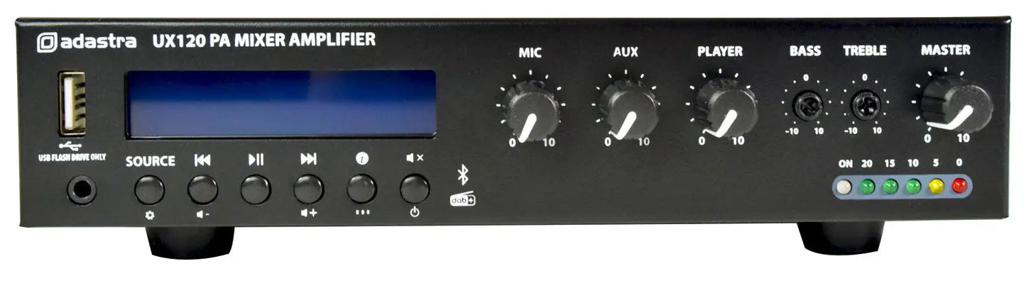 Adastra UX120 Compact 100V Mixer-Amplifier 120W