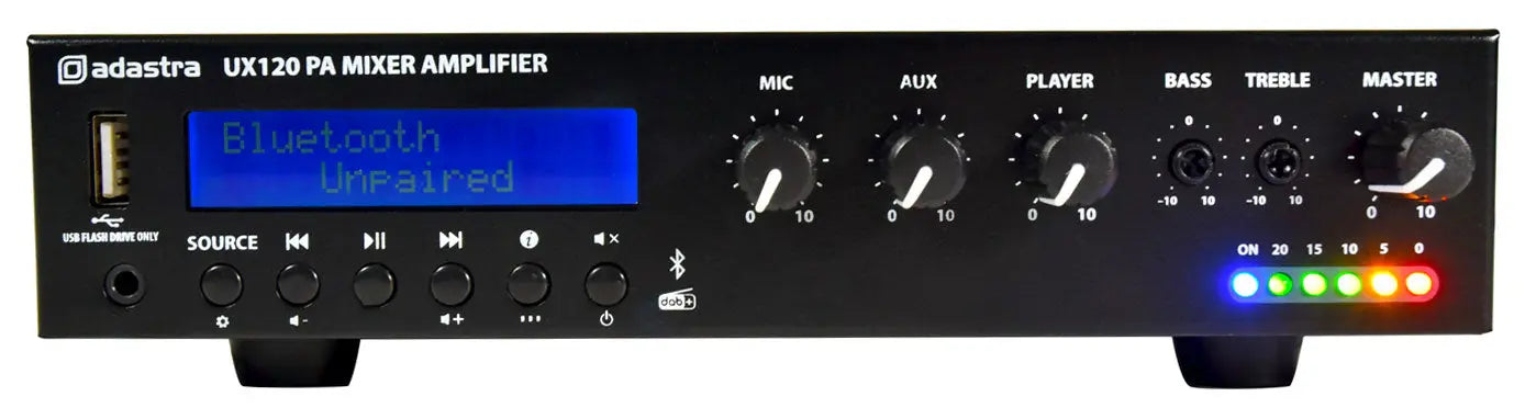 Adastra UX120 Compact 100V Mixer-Amplifier 120W