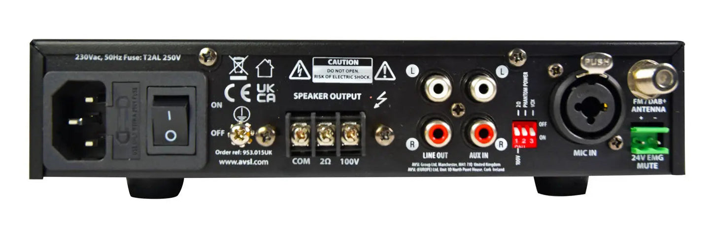 Adastra UX240 Compact 100V Mixer-Amplifier 240W