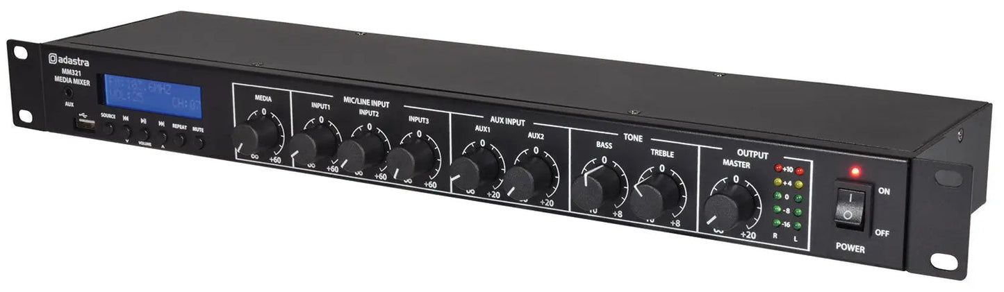 Adastra MM321 Rack Mixer + BT/USB/FM Player