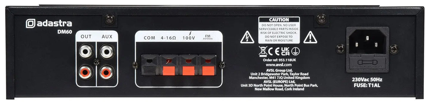 Adastra DM60 Digital 100V Mixer-Amp 60W