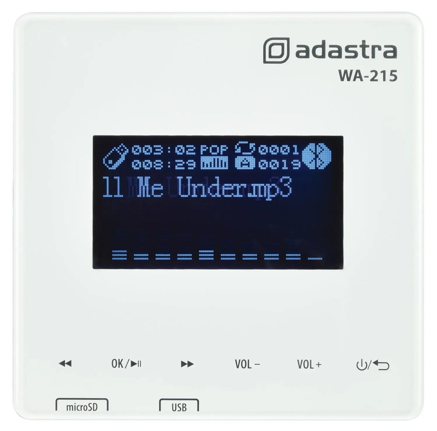 Adastra WA-215 Wall Amp with USB/microSD player, FM + Bluetooth