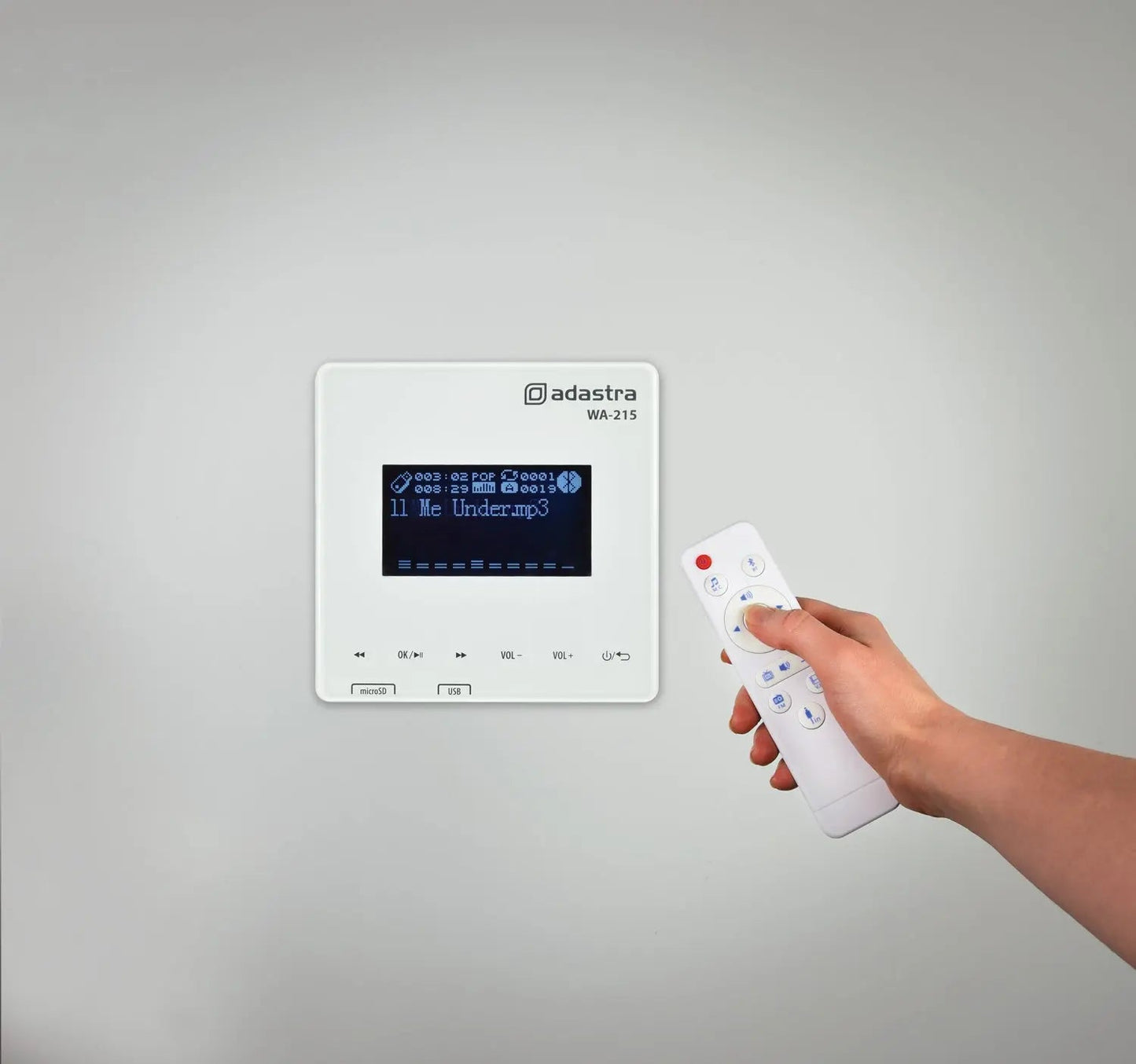 Adastra WA-215 Wall Amp with USB/microSD player, FM + Bluetooth