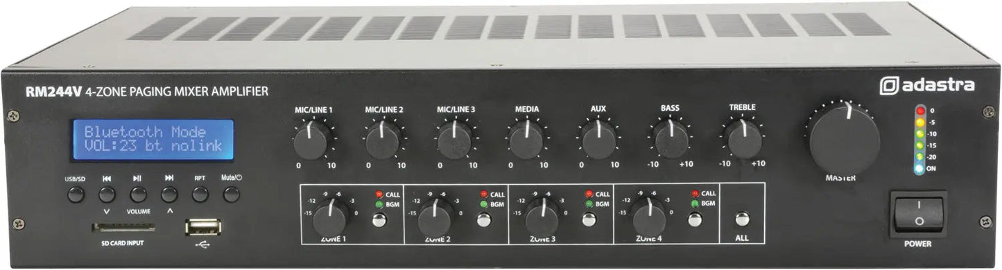 Adastra RM244V Mixer-amp with 4-zone paging