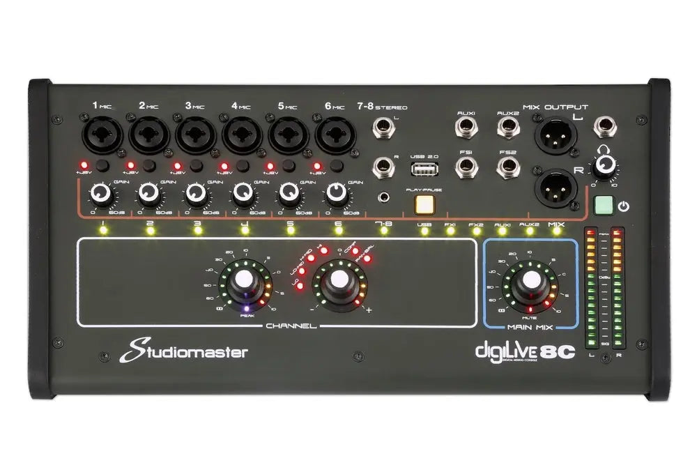 Studiomaster DIGILIVE8C 8 Input Compact Digital Mixer